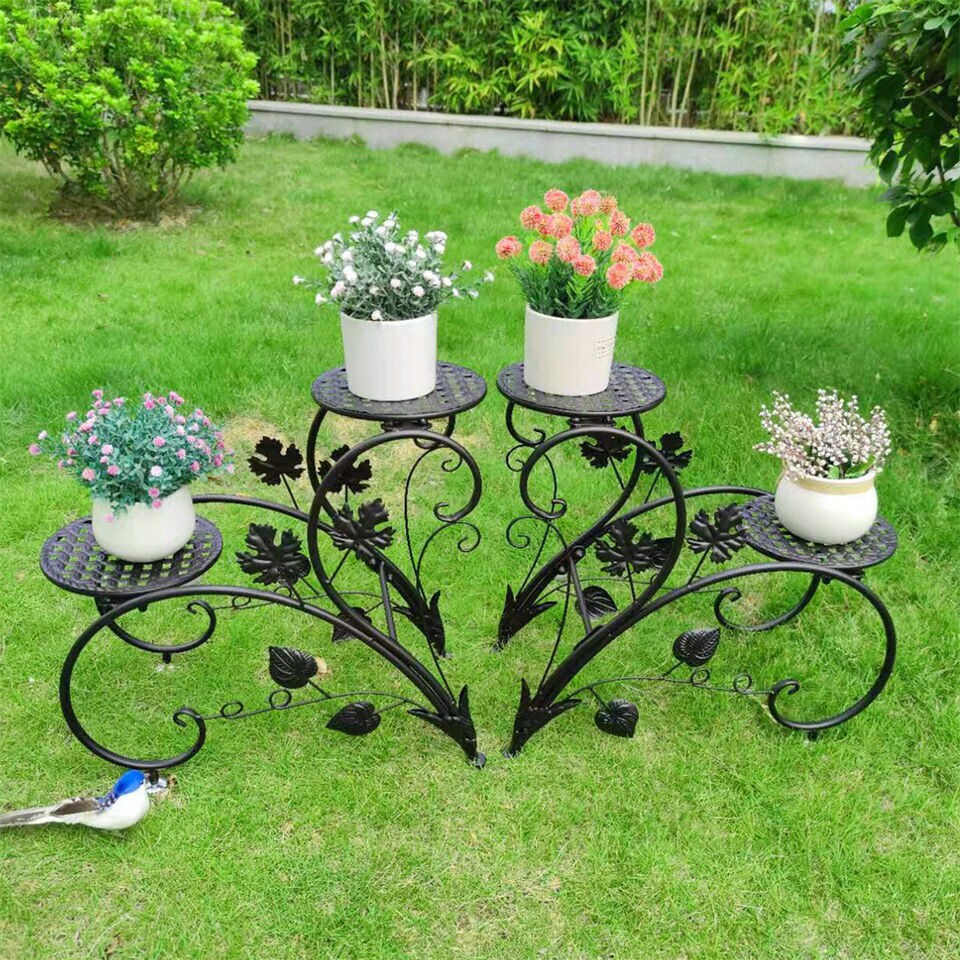 4Tier Iron Plant Pot Stand ,Planter Flower Holder Shelf Storage.