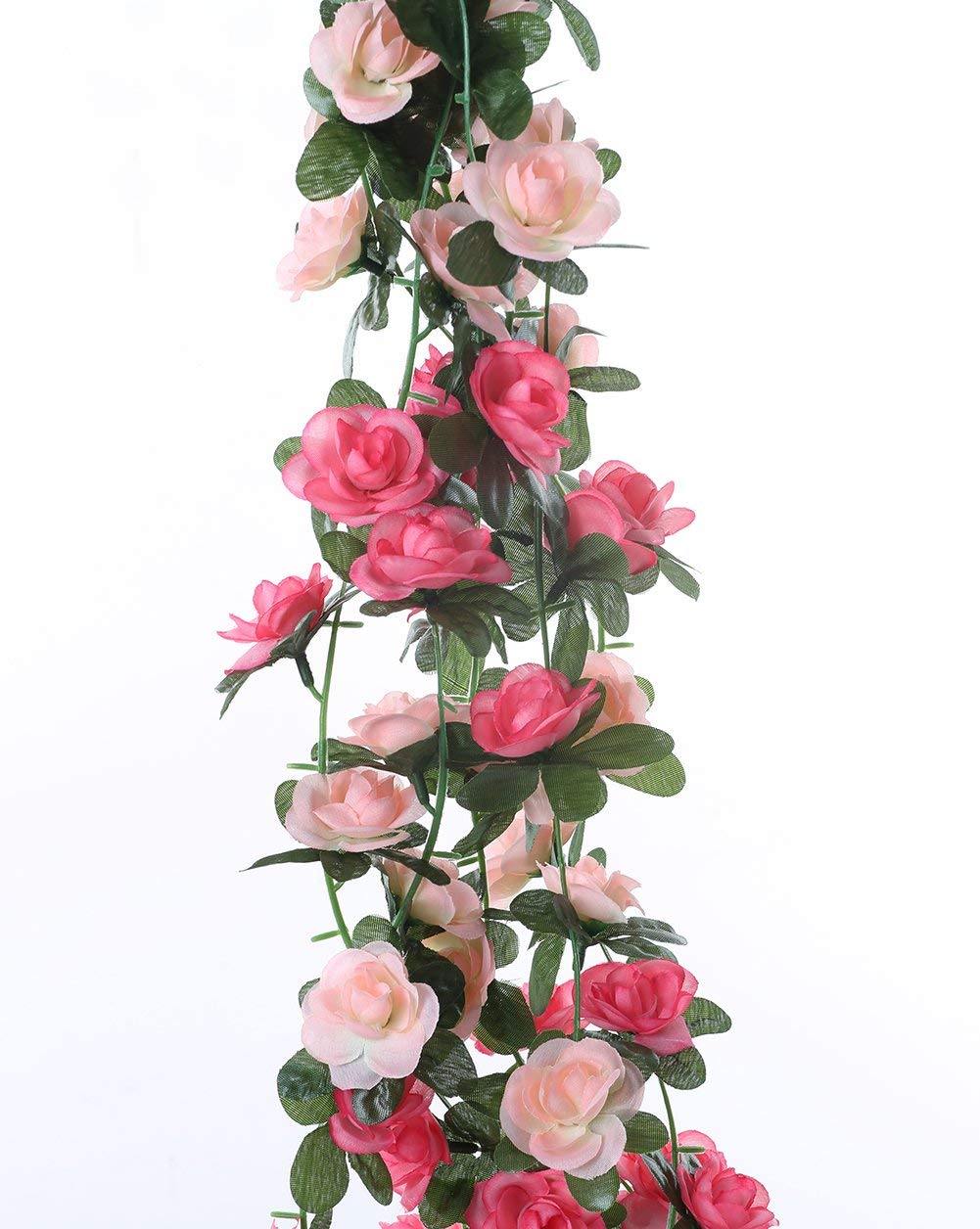 Miracliy 5 Pack 41 FT Fake Rose Vine Flowers Plants Artificial Flower Hanging Rose Ivy Home Hotel Office Wedding Party Garden Craft Art D&#xE9;co