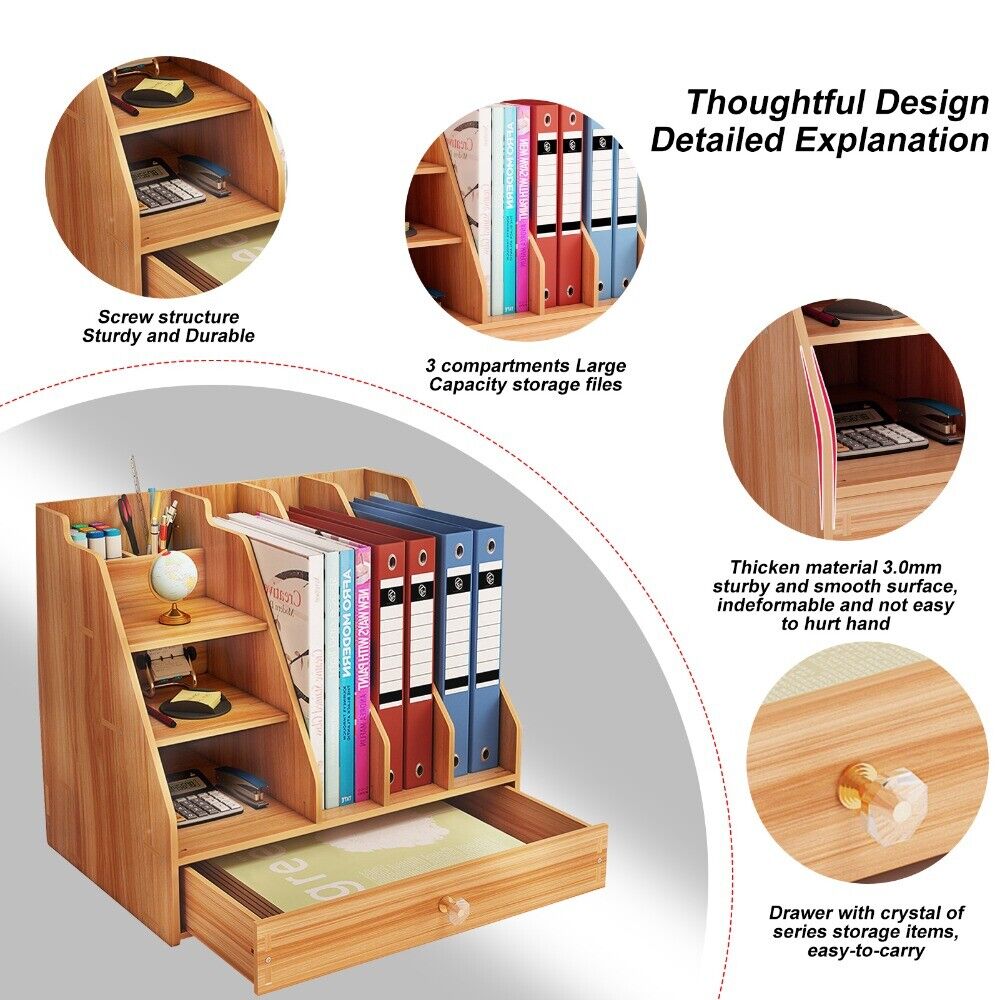 Wooden Desk Organizer for Office