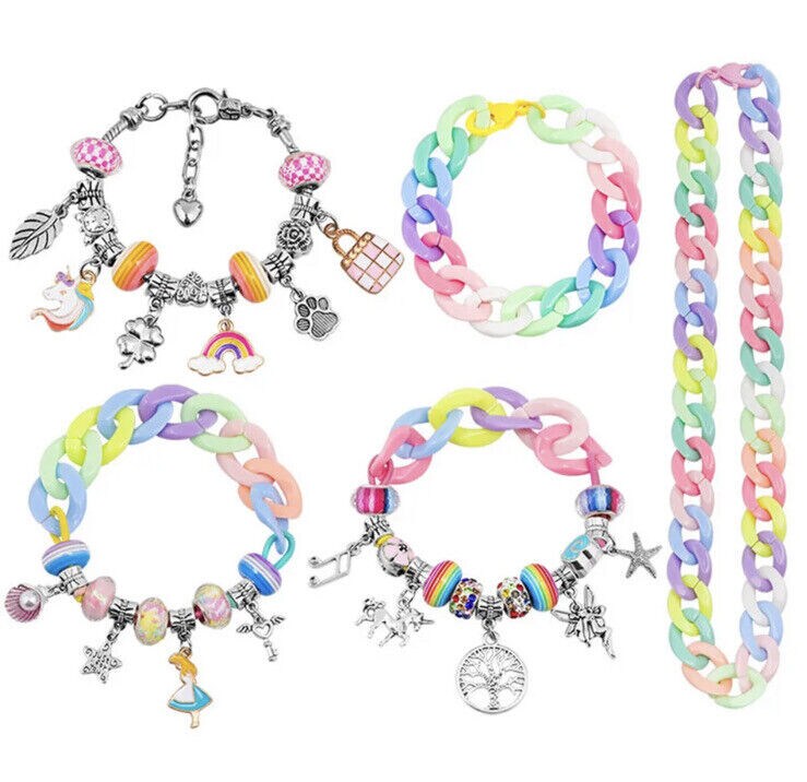 Kitcheniva 180 Pcs Girls Bracelet Making DIY Kit Beads Charms Pendant Crafts
