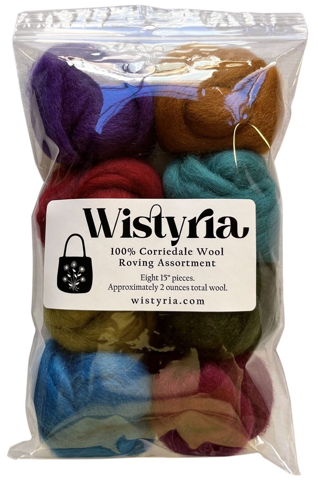Wistyria Editions Wool Roving 15&#x22; .25oz 8/Pkg-The Bouquet