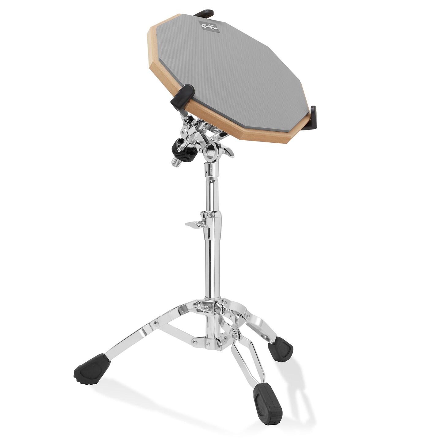 Ashthorpe Drum Practice Pad Set with Snare Stand - 12-Inch Double-Sided Silent Drum Pad Kit Includes Backpack Carrying Bag and Drumsticks