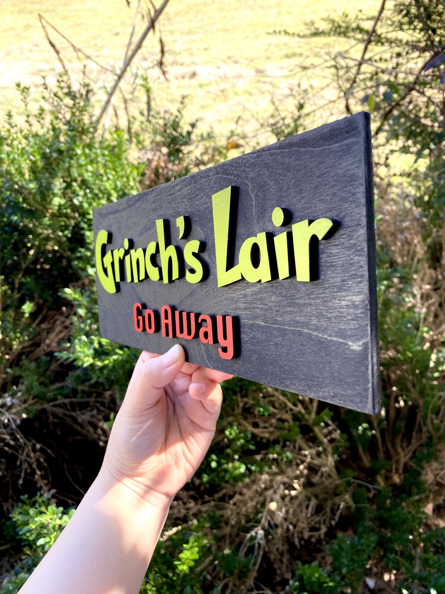 Grinch Sign - Grinch's Lair Go Away 3D Wood Sign - Grinch Theme Decor -  Christmas Sign - Wreath Decor - Door Sign - Merry Grinchmas | MakerPlace by