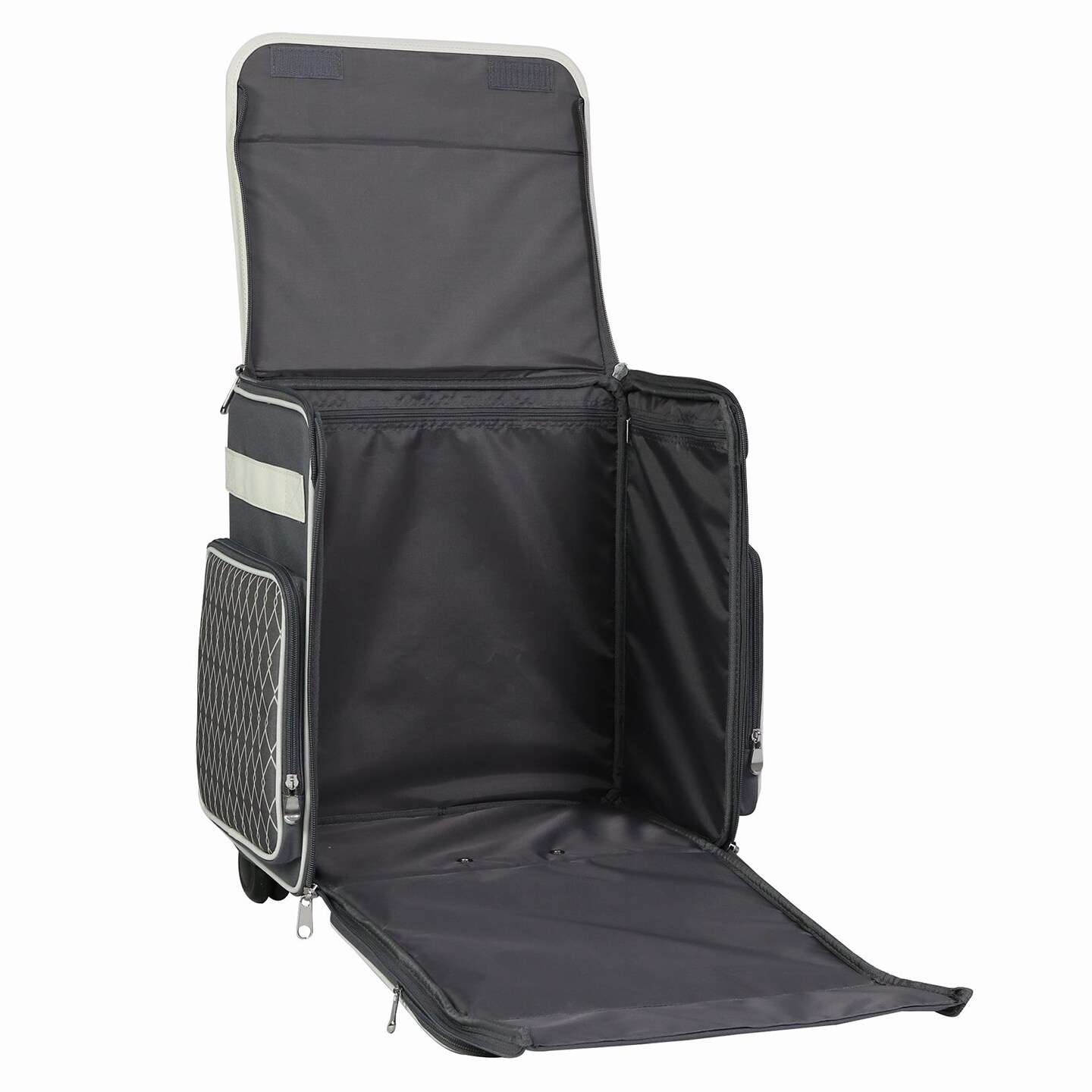 Collapsible Rolling Scrapbook &#x26; Featherweight Case, Grey &#x26; White