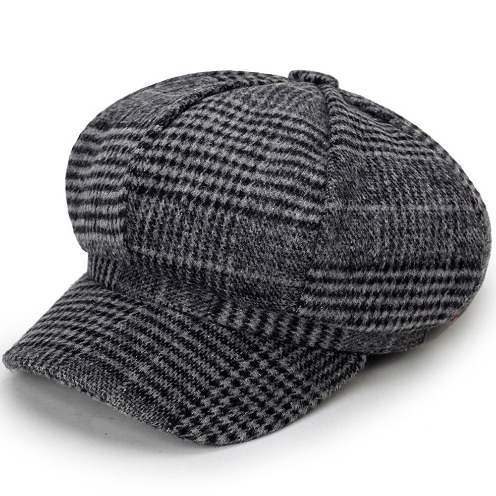 Kitcheniva Cabbie Peaked Beret Cap, Color: Pattern dark gray