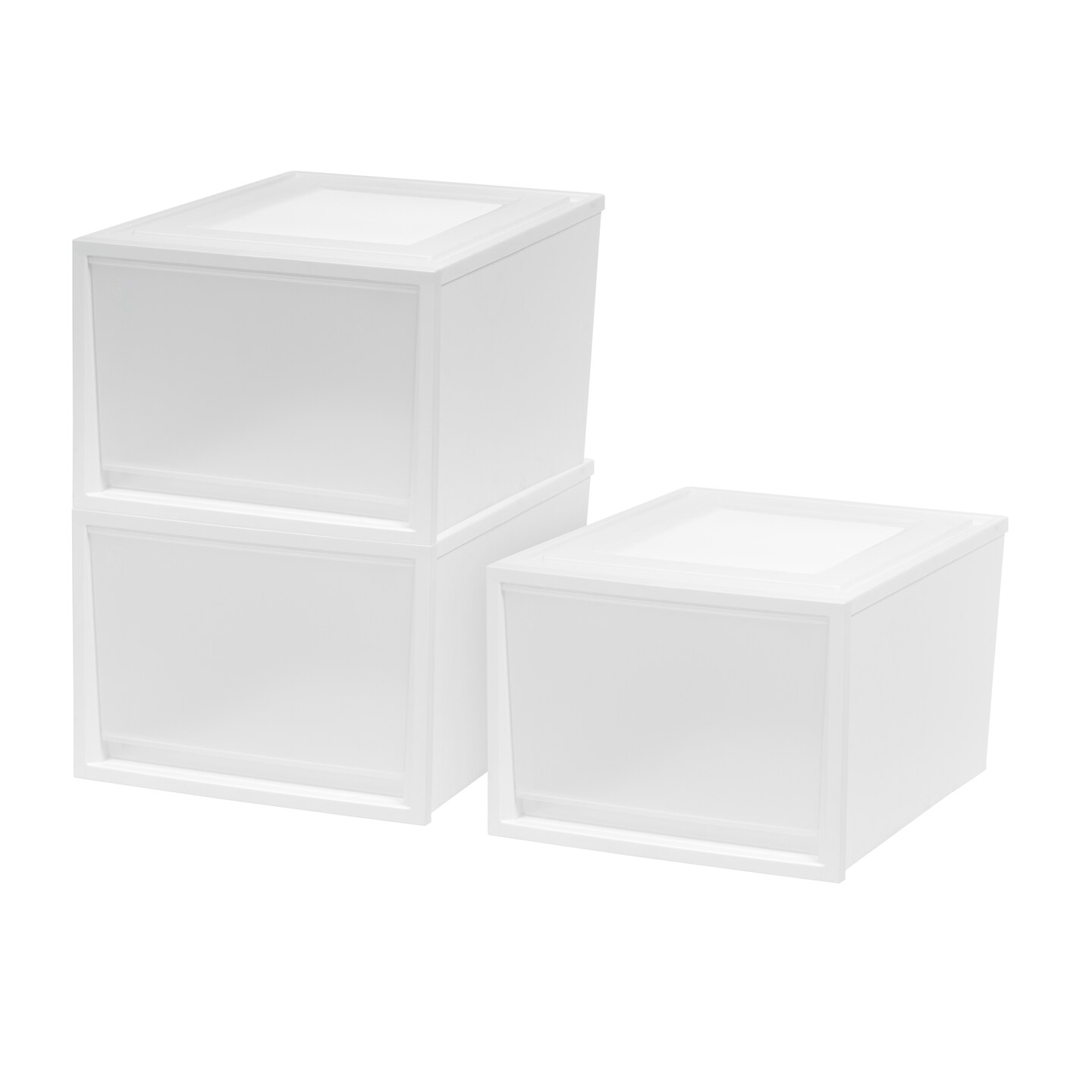 Iris USA Deep Box Chest Drawer 3 Pack White