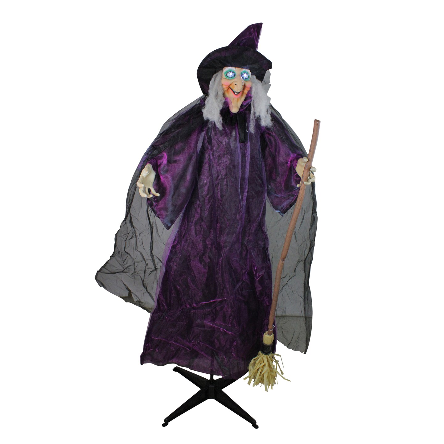 Northlight 5.5&#x27; Lighted and Animated Witch Halloween Figure Decoration