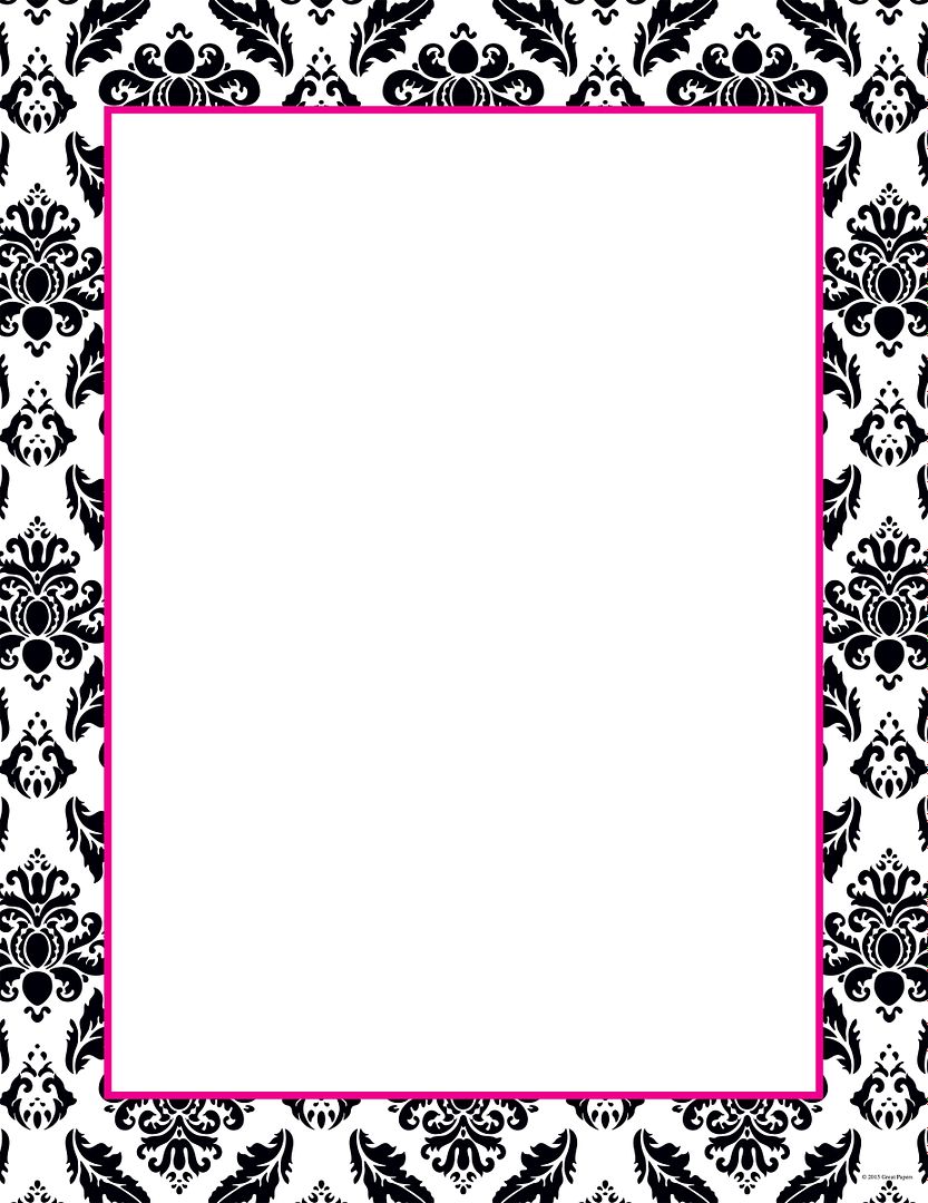 Great Papers! Black and White Damask Stationery Letterhead, Invitations and Announcements, Printer Friendly, 8.5&#x22;x11&#x22;, 80 Pack