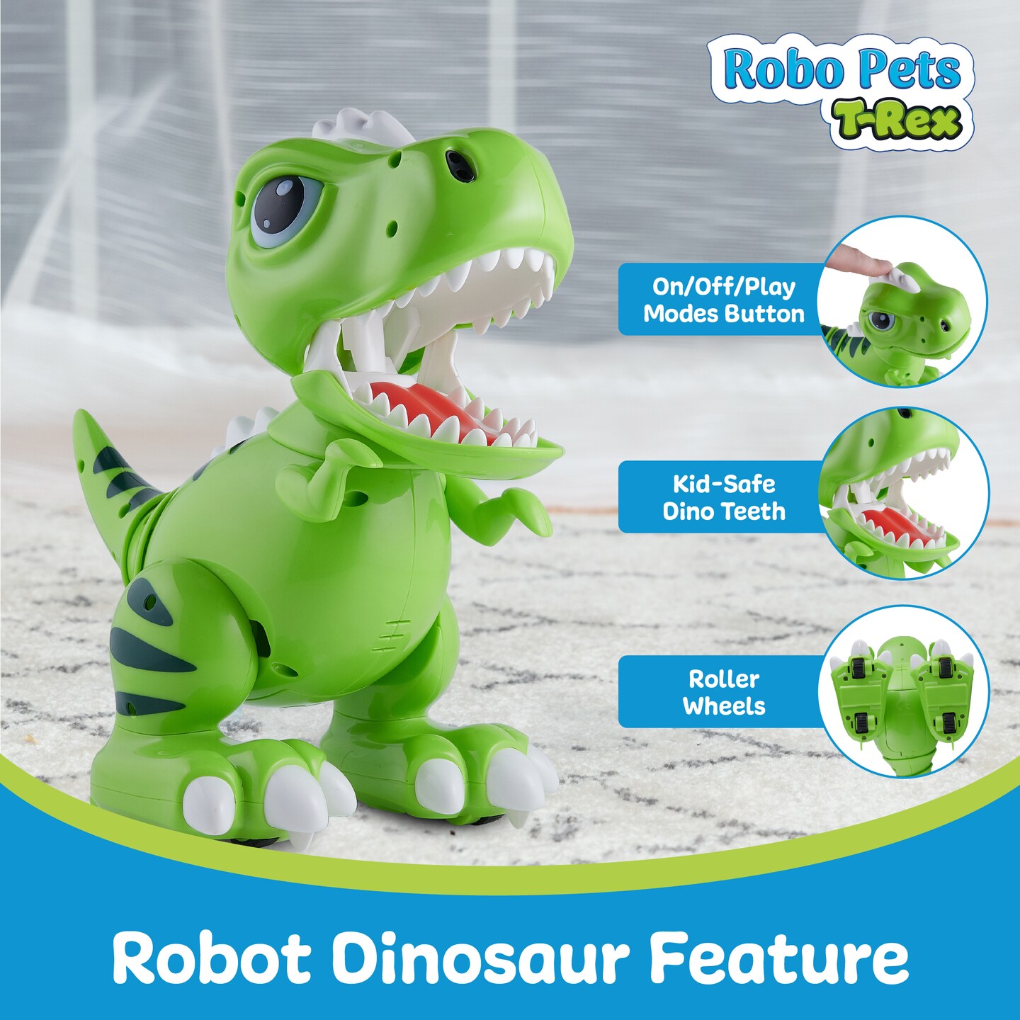 Robo Pets T-Rex Dinosaur Toy for Girls and Boys