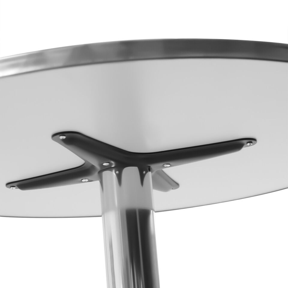Kitcheniva Round Pub Table Cocktail Bar Metal Base Tall Adjustable Height