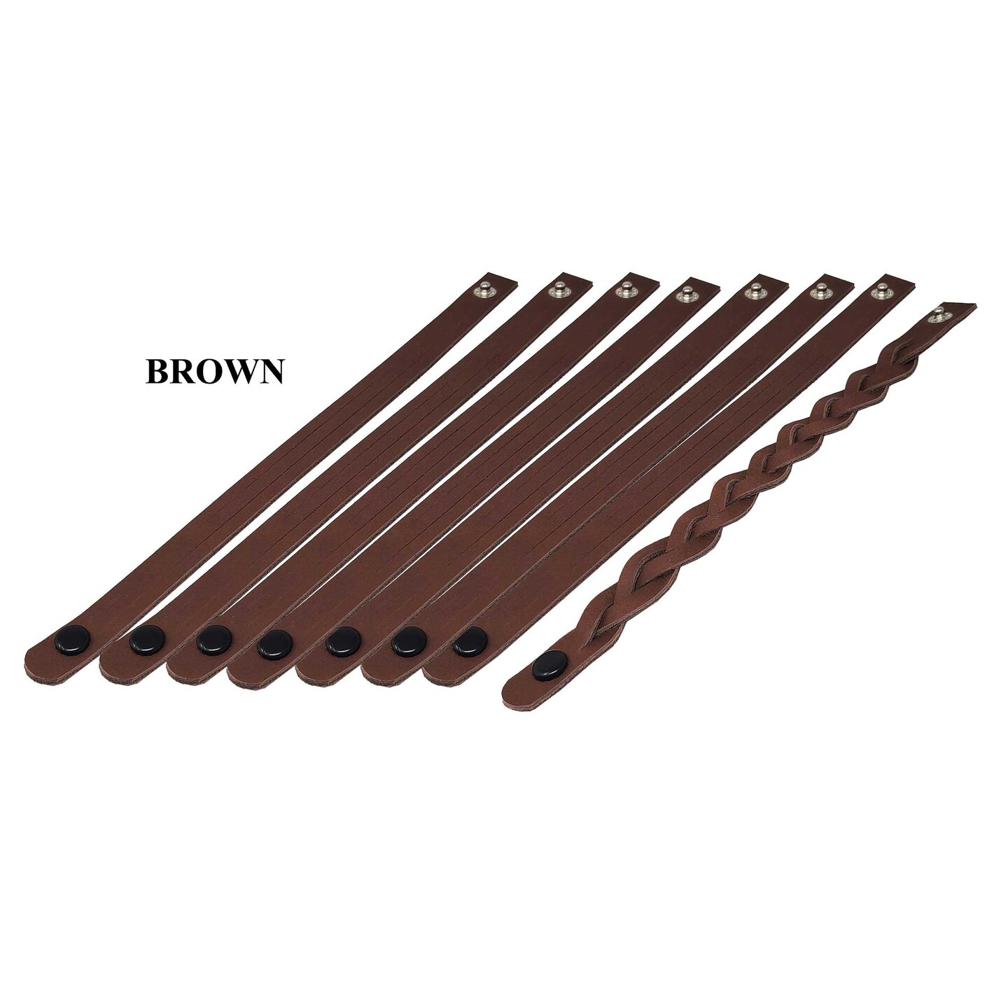 Mystery Braid Leather Bracelets Kit-8 Pack Leather Bracelets Braiding Ready in 4 colors-Camps, Schools Easy Craft Idea-Made in USA by Pitka Leather