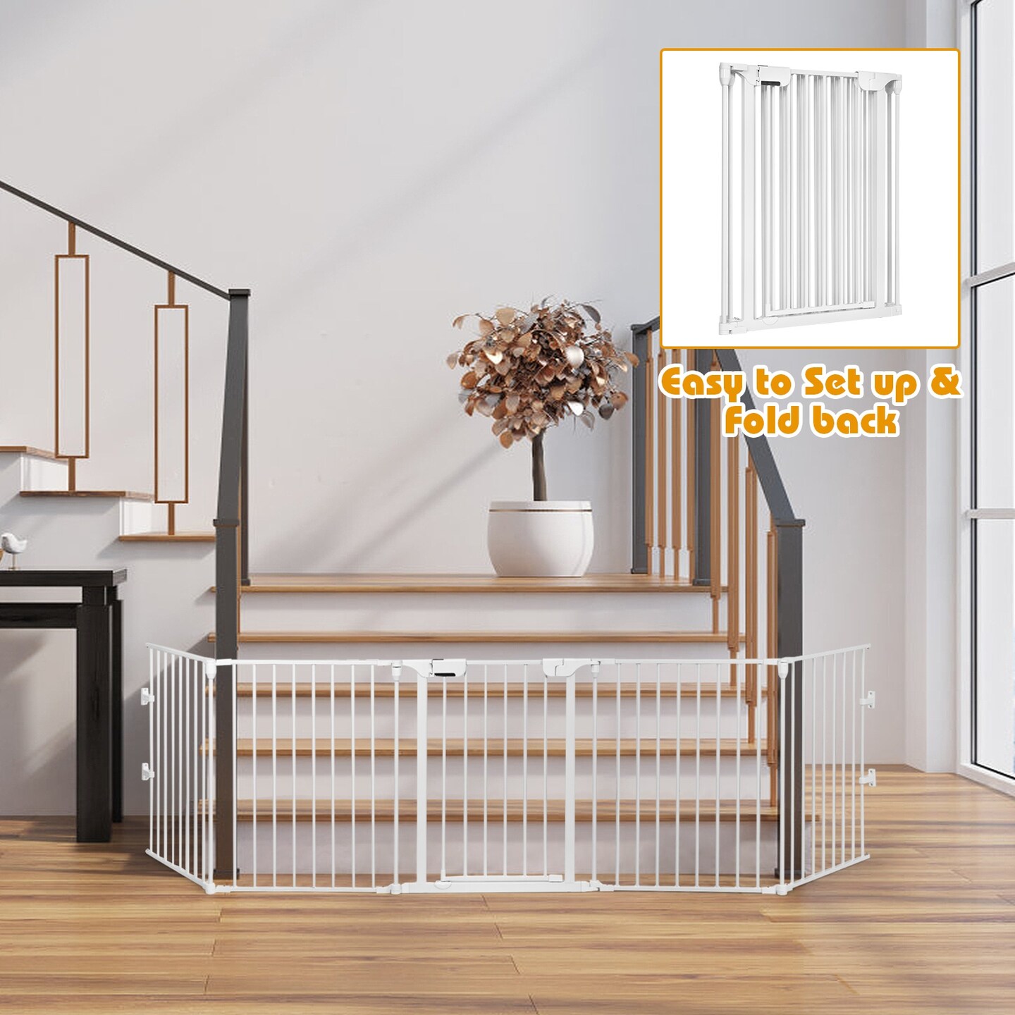 Panel Adjustable Wide Fireplace Fence