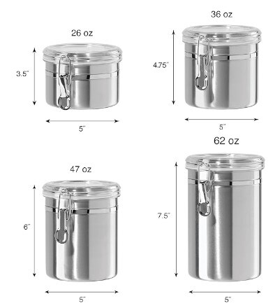 4 Piece Stainless Steel Food Storage Container Set