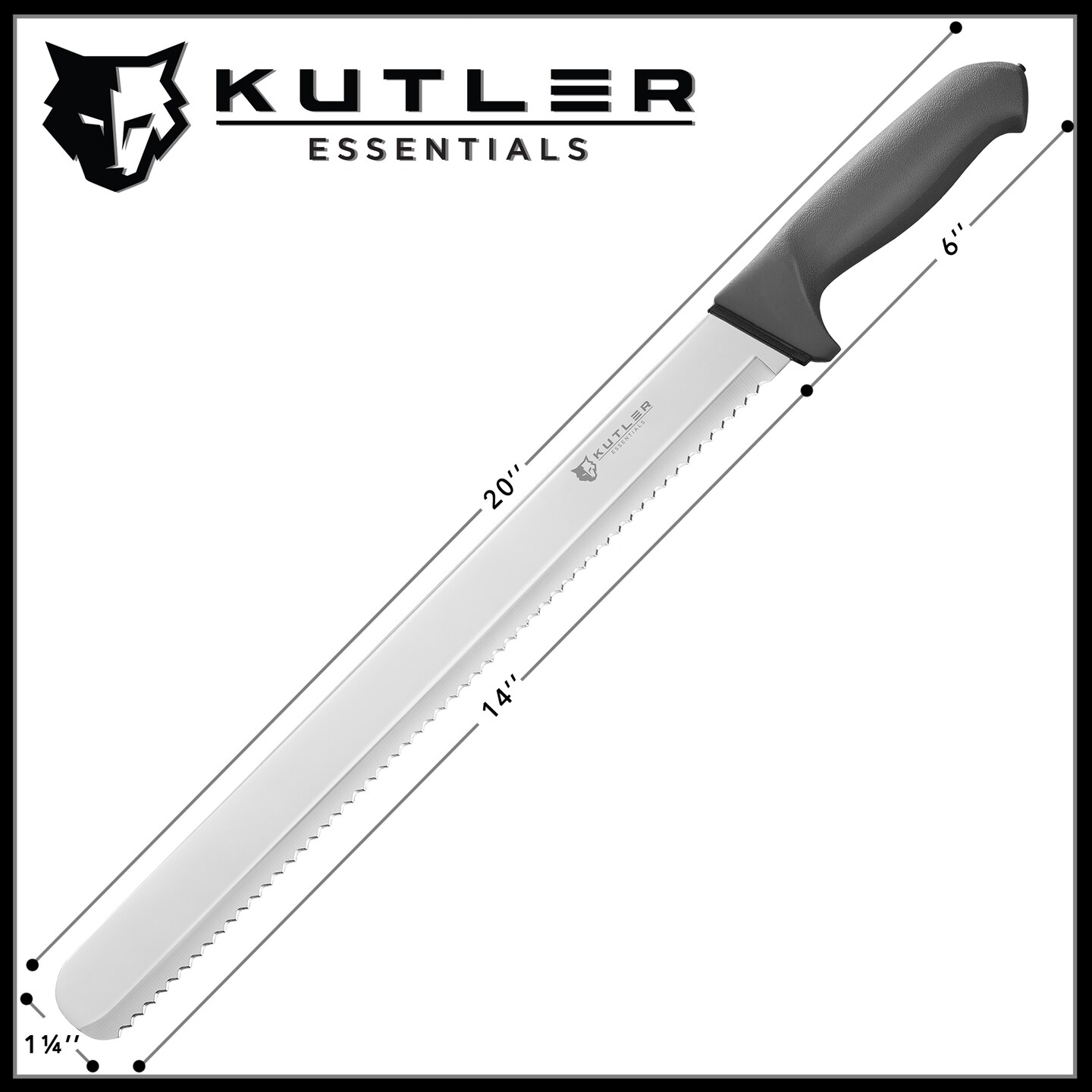 KUTLER Professional Bread Knife and Cake Slicer with Serrated Edge - Ultra-Sharp Stainless Steel Cutlery