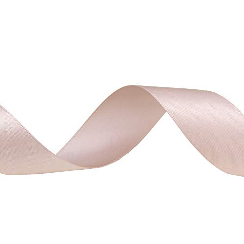 1 inch Double Faced Polyester Satin Ribbon Vanilla - 25 Yard Spool, Perfect for Wedding, Wreath, Baby Shower,Packing and Other Projects.