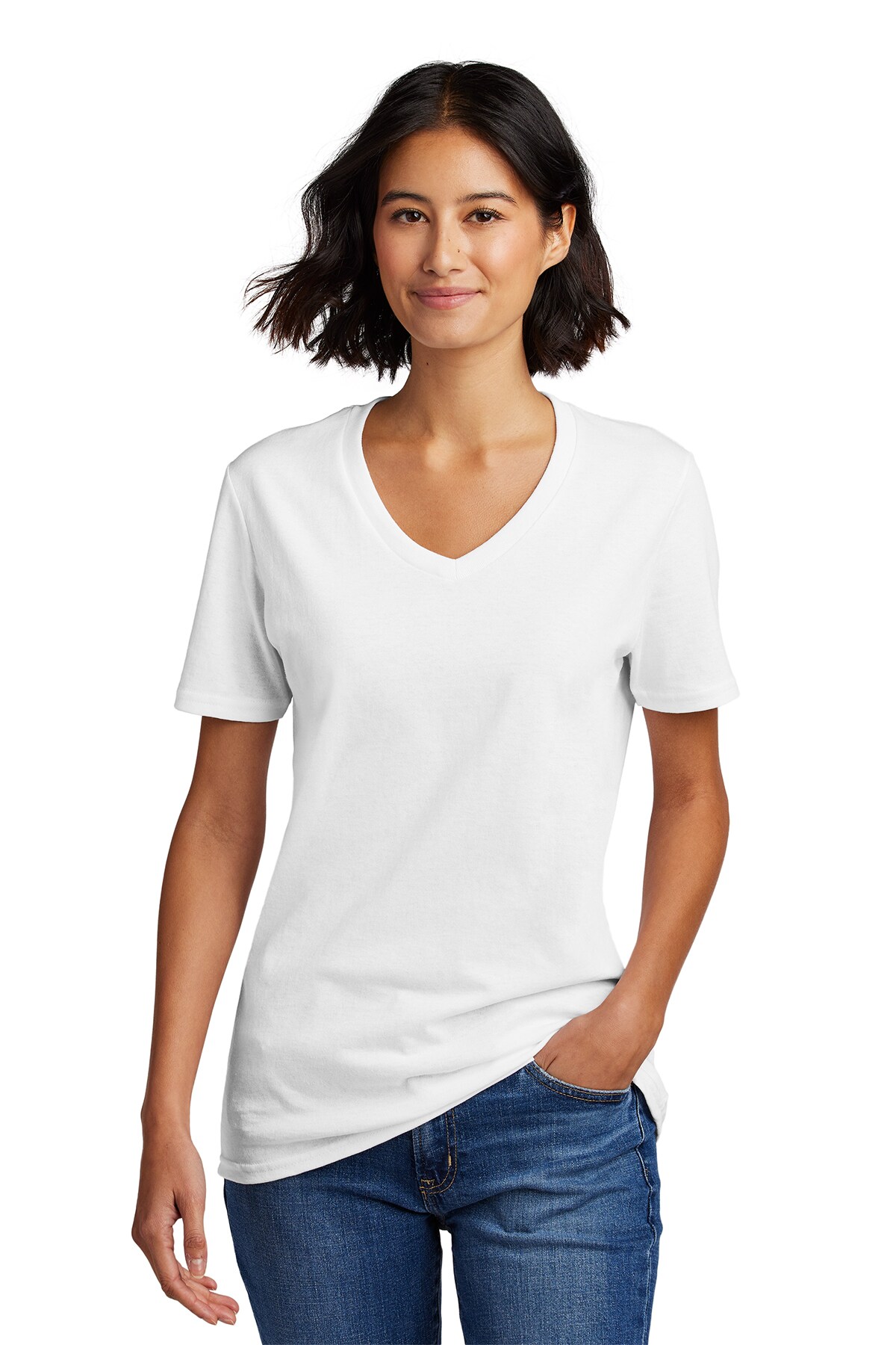 Port &#x26; Company&#xAE; Ladies Core Cotton V Neck Short Sleeve Tee