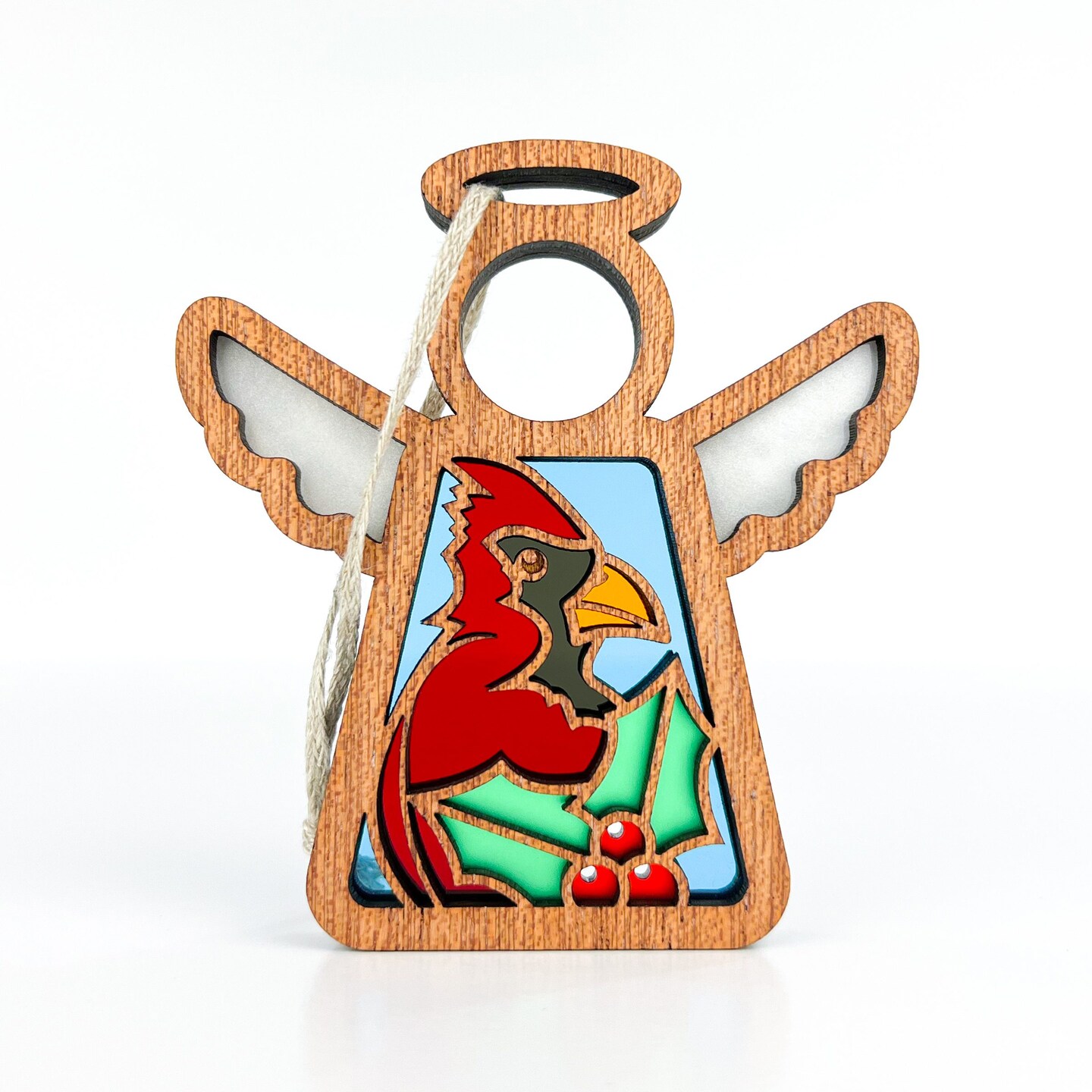 3.5&#x22; Winter Cardinal Ornament - Handcrafted in Texas - Mother&#x27;s Angels&#xAE; Figurine - Mother&#x27;s Day Gifts
