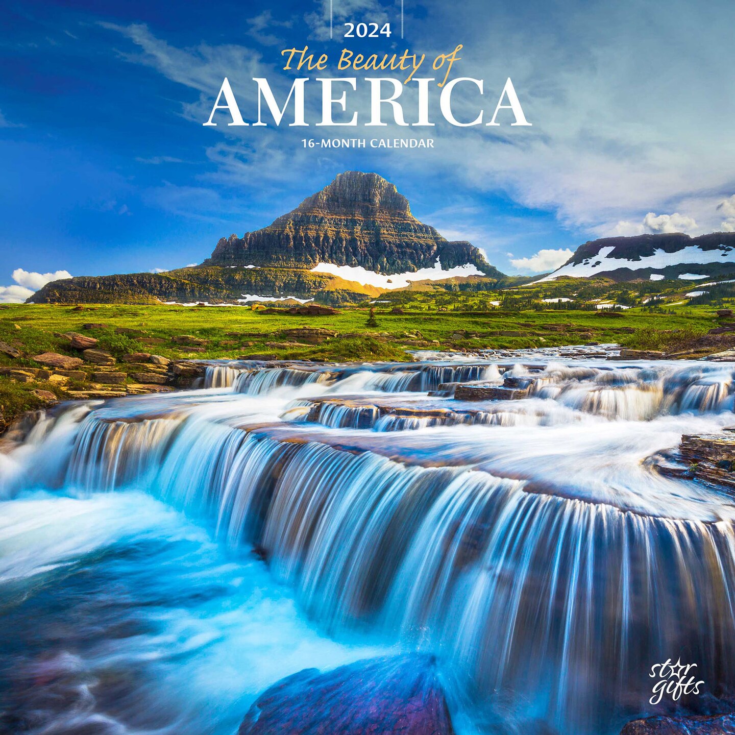 The Beauty of America | 2024 12 x 24 Inch Monthly Square Wall Calendar | Sticker Sheet | StarGifts | USA United States Scenic Nature