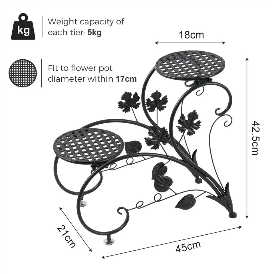4Tier Iron Plant Pot Stand ,Planter Flower Holder Shelf Storage.
