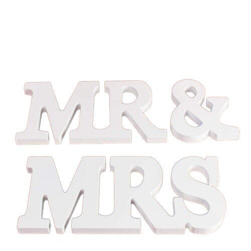 Kitcheniva Mr &#x26; Mrs Classic White Wooden Wedding Sign