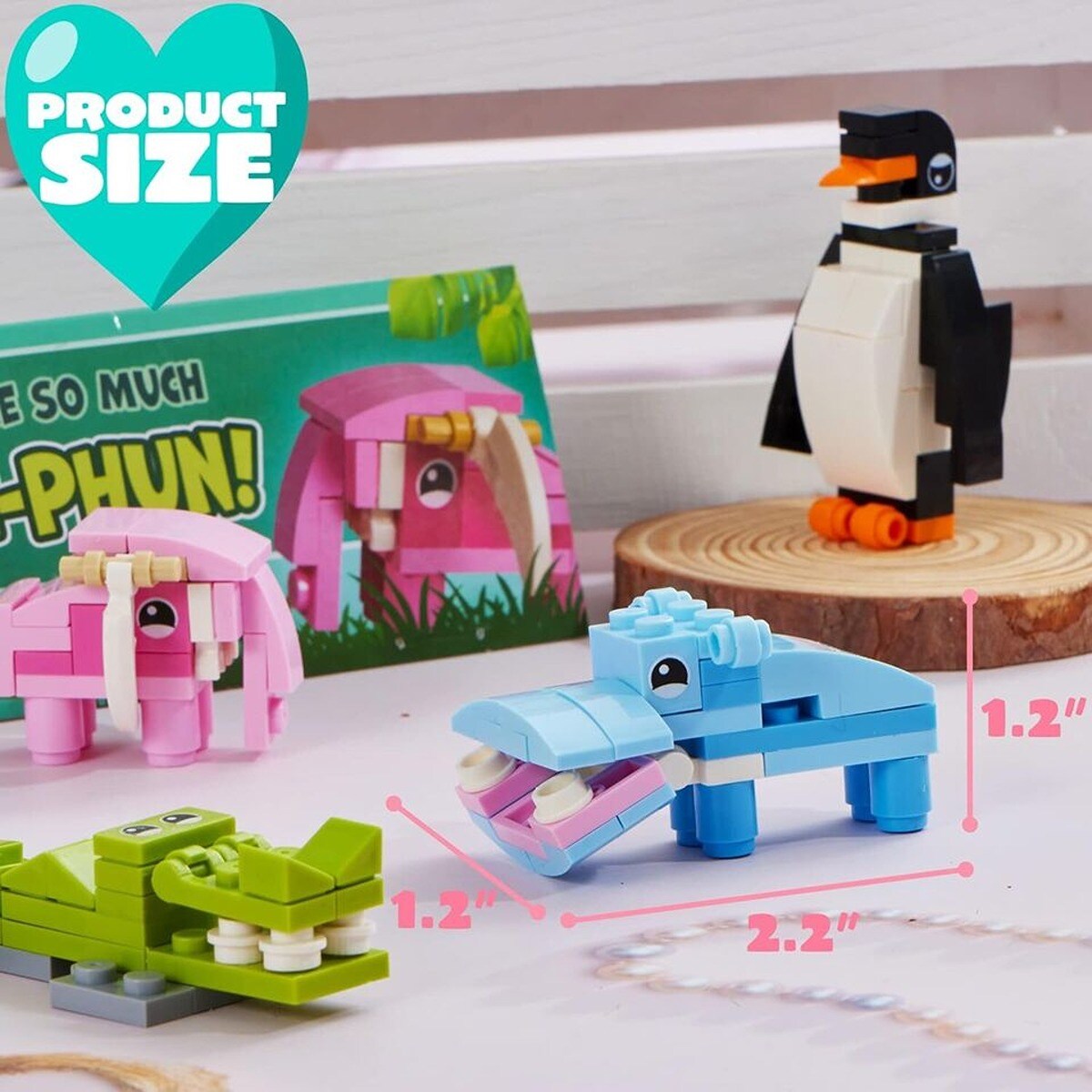 Plastic Animal Building Blocks with Gift Cards for Valentine&#x27;s Gift