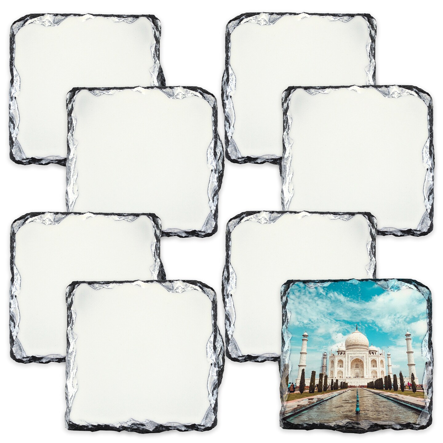 SubliSLATE Sublimation Slate Blank, Square Coaster for Photo Quality Sublimation Printing