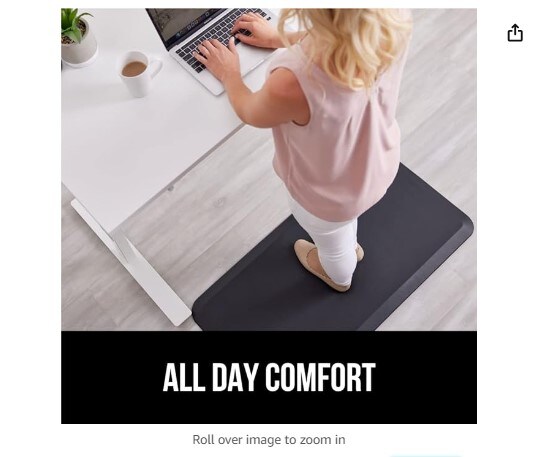 Gorilla Grip Anti Fatigue Standing Desk Mat, Thick Cushioned Kitchen Floor  Mats, Washable, Stain Resistant, Supportive Comfort Padded Rug, Ergonomic