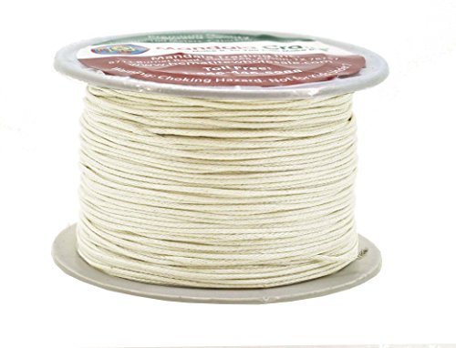 Mandala Crafts Cream 1mm Waxed Cord for Jewelry Making - 109 Yds