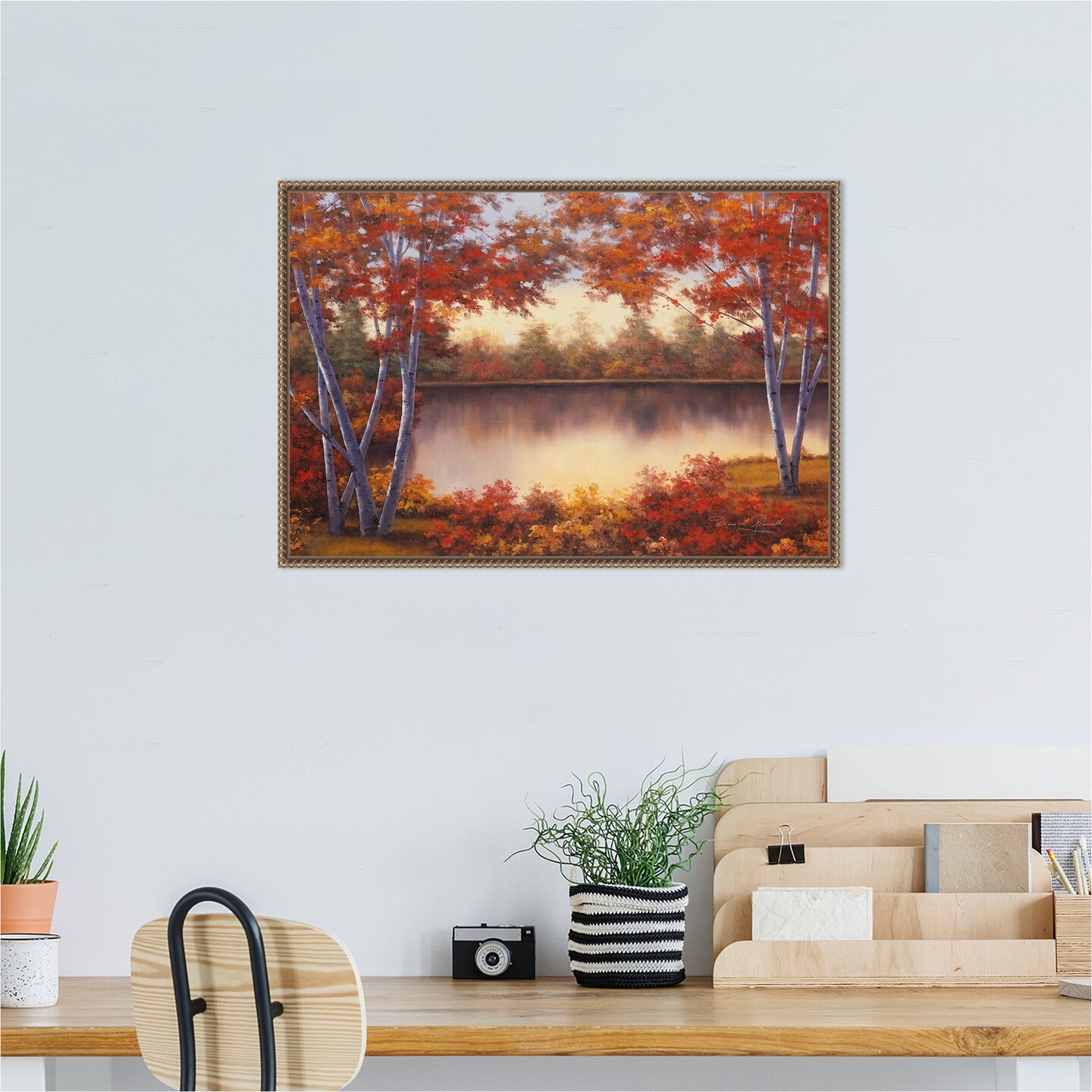 Red and Gold by Diane Romanello Framed Canvas Wall Art