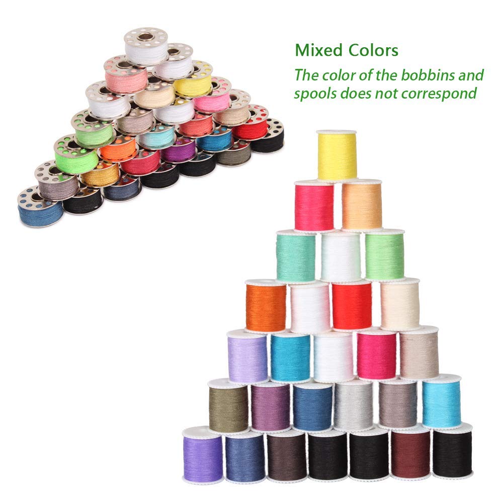 Mini Sewing Thread Spools and Bobbins for Sewing Machine, Hand Sewing