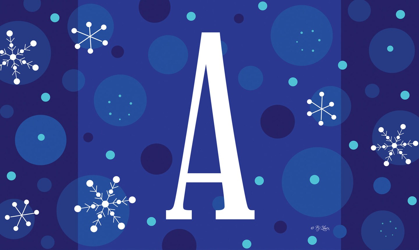 Winter Snowflakes Monogram A Door Mat (18 x 30&#x22;)