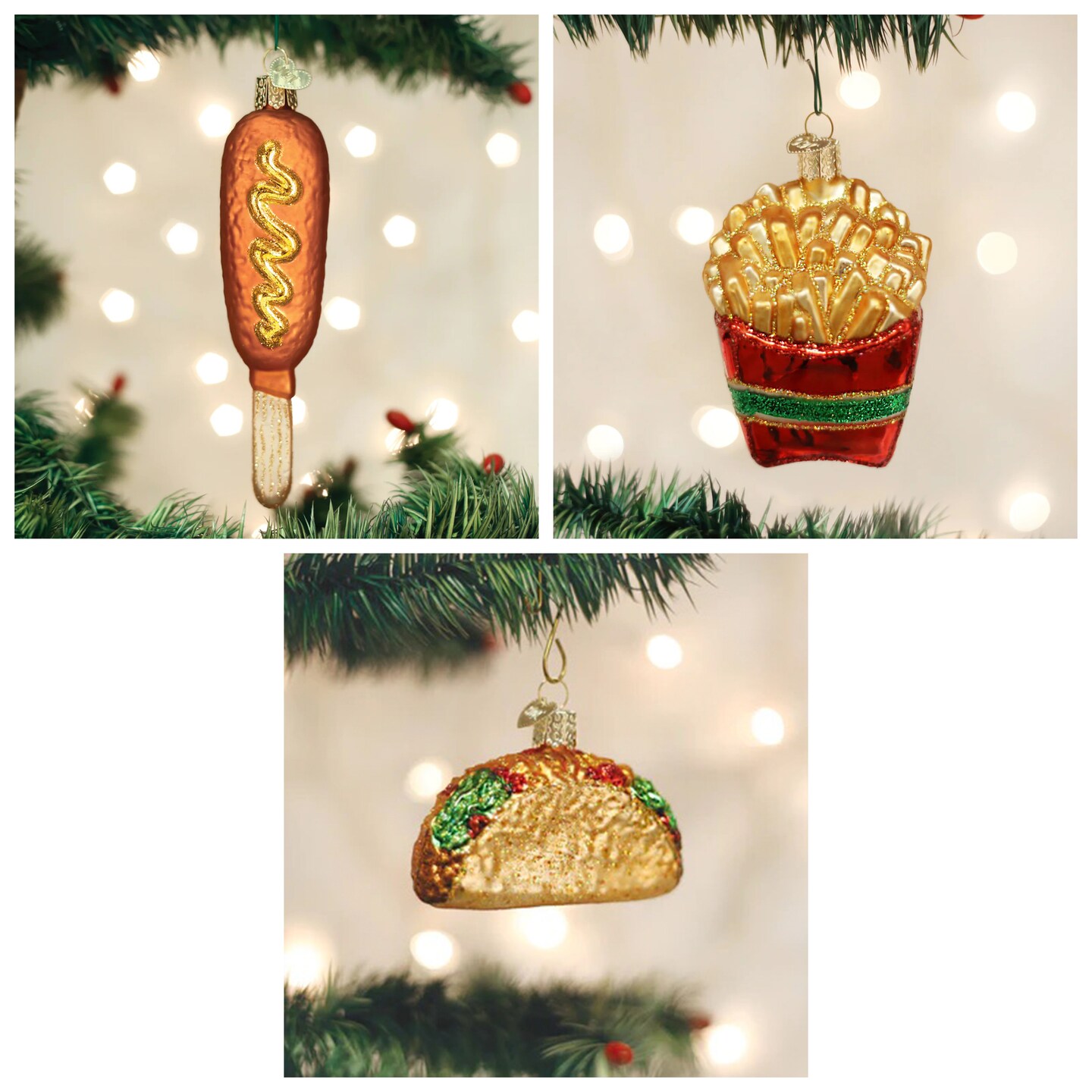 Old World Christmas: Fast Food Hanging Ornaments, Set of 6