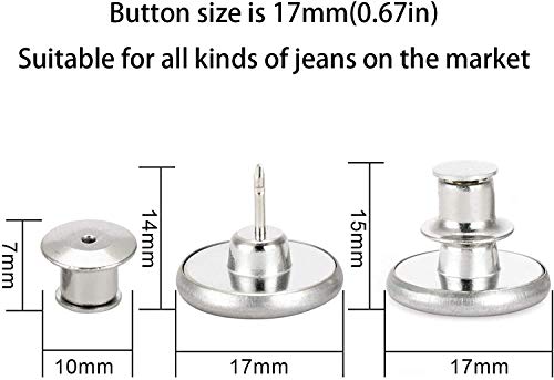 6 Pieces Perfect Fit Instant Button, Instant Buttons, Jean Replacement Buttons Removable Button No Sew Buttons to Extend or Reduce an Inch to Any Pants Waist in Seconds!