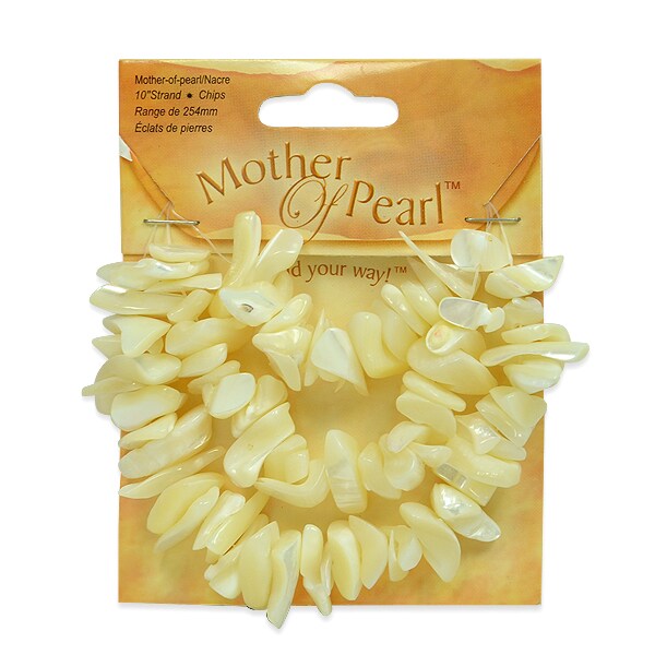 6 Packs of Mother Of Pearl Chips - 10&#x22; Strand