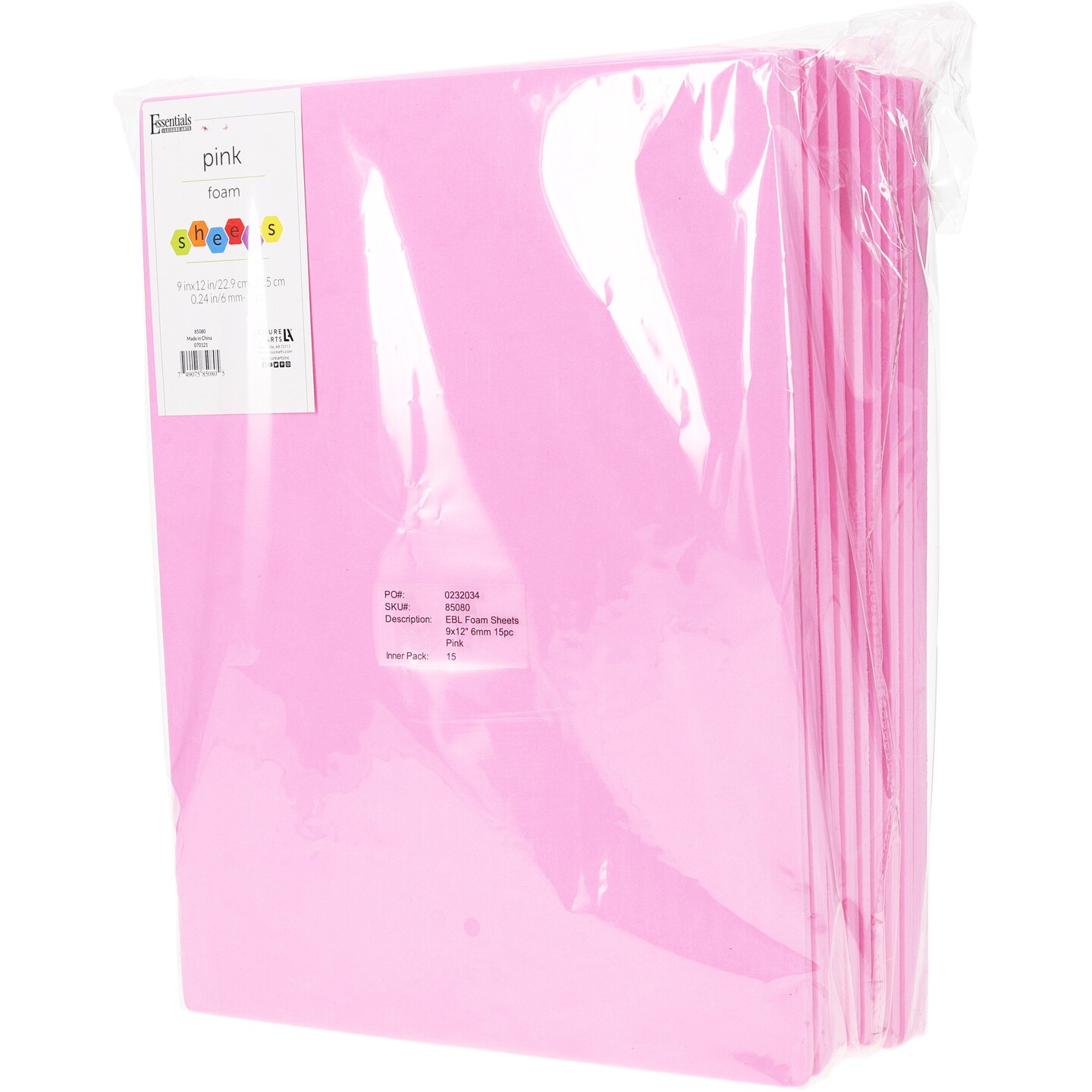 EBL Foam Sheets 9x12&#x22; 6mm 15pc Pink