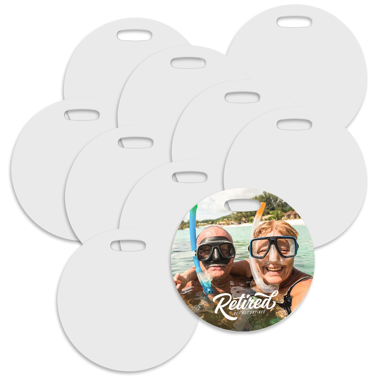 Unisub Sublimation Blank FRP Luggage Bag Tag 4" Round Unisub 5507