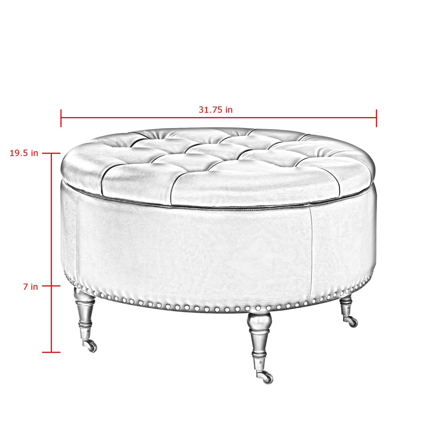 Renata Linen Button Tufting Ottoman