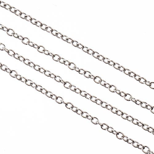 John Bead 1m Stainless Steel Rolo Chain with 2mm Links