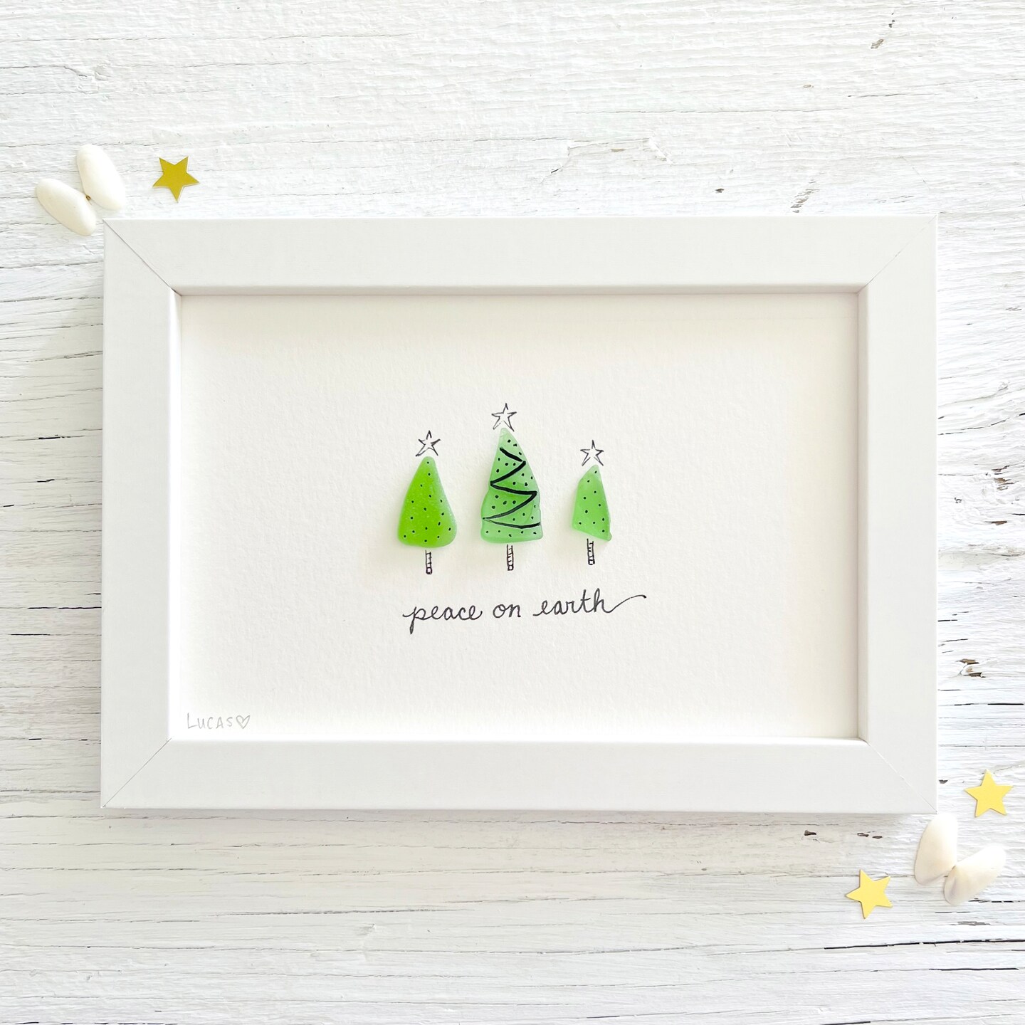 Christmas Trees Sea Glass Art | Cute Holiday Trees | Great Holiday