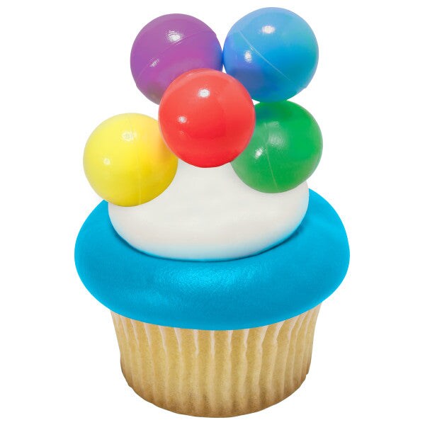 Primary Balloon Cluster DecoPics&#xAE; Cupcake Decoration, 12ct