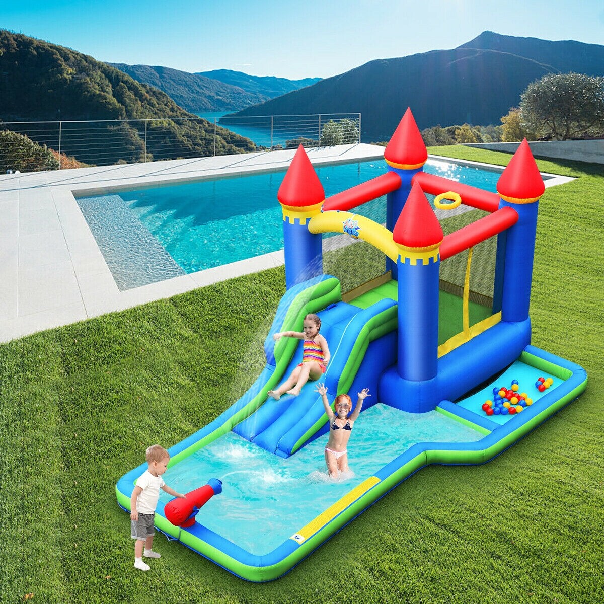 Kids Inflatable Bounce House Water Slide