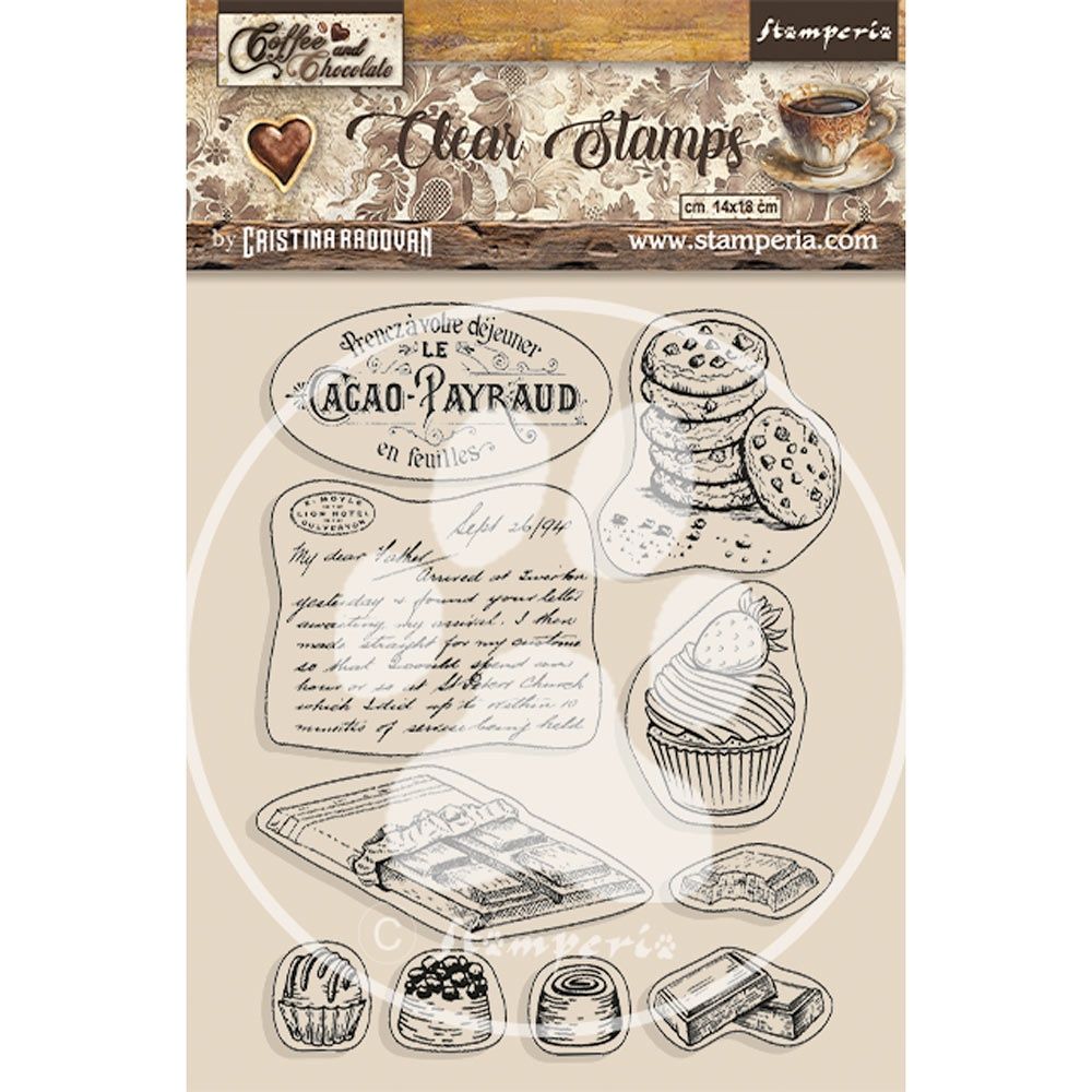 Stamperia Coffee And Chocolate Chocolate Elements Clear Stamps
