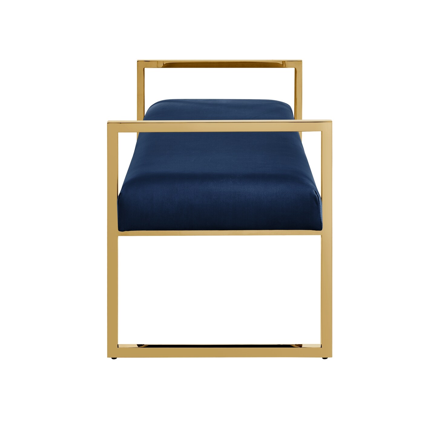 Maja Velvet/PU Leather Bench With Chrome/Gold Base