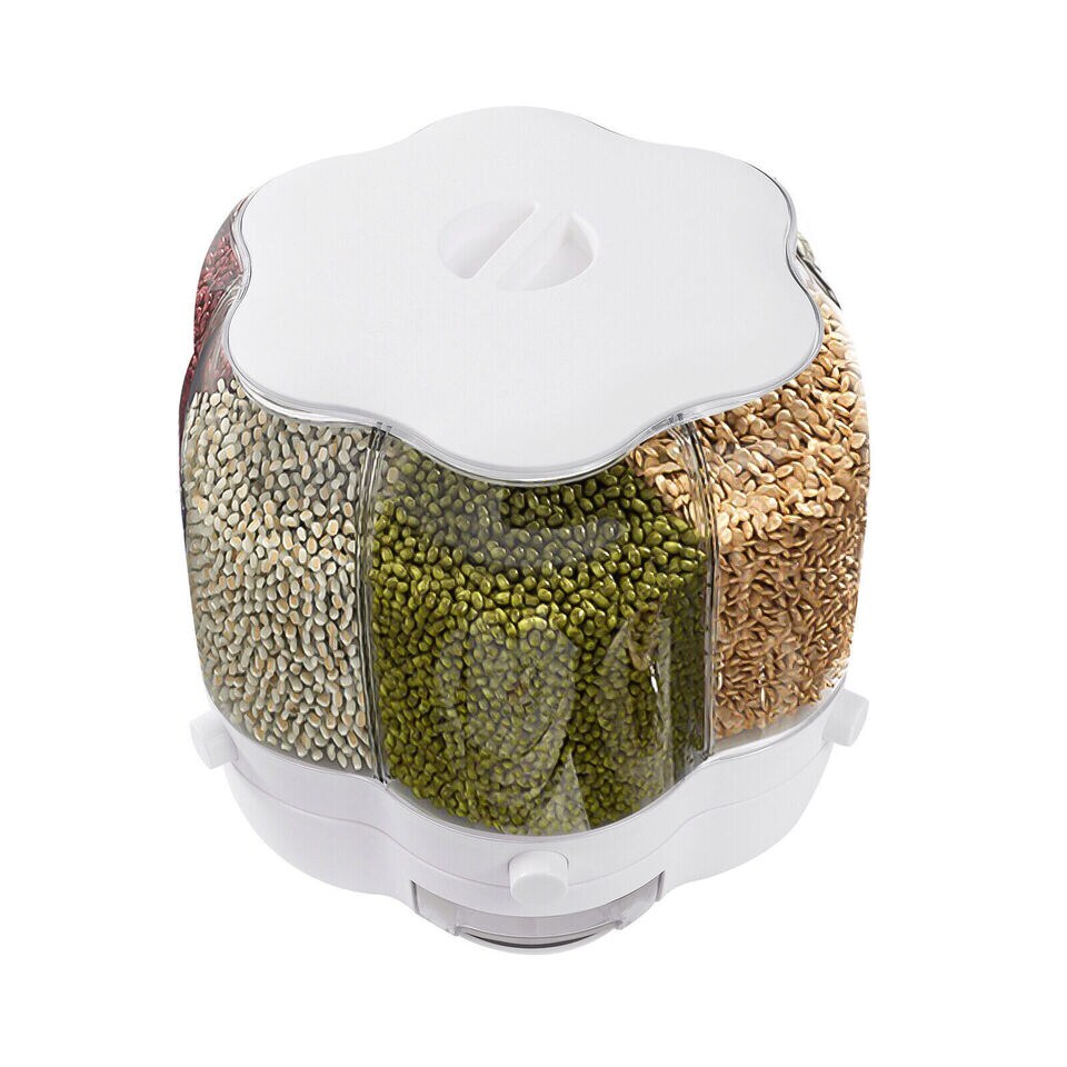 Large Rotating Storage Container 360° Food Grain Rice Dispenser