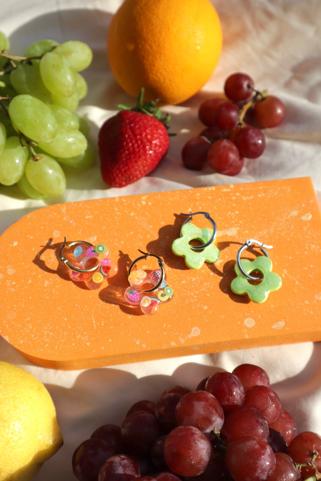 Fruit earrings, Simple flower hoop earrings, Floral earrings, Hoop earrings, Everyday wear 288162158442348544