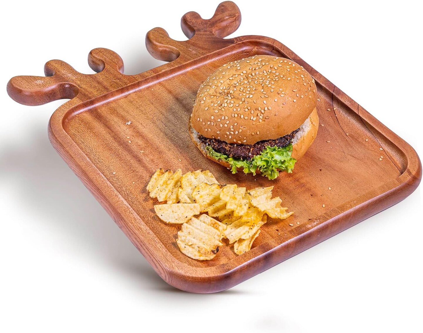 10 Inches Solid Wood Christmas Serving Platter