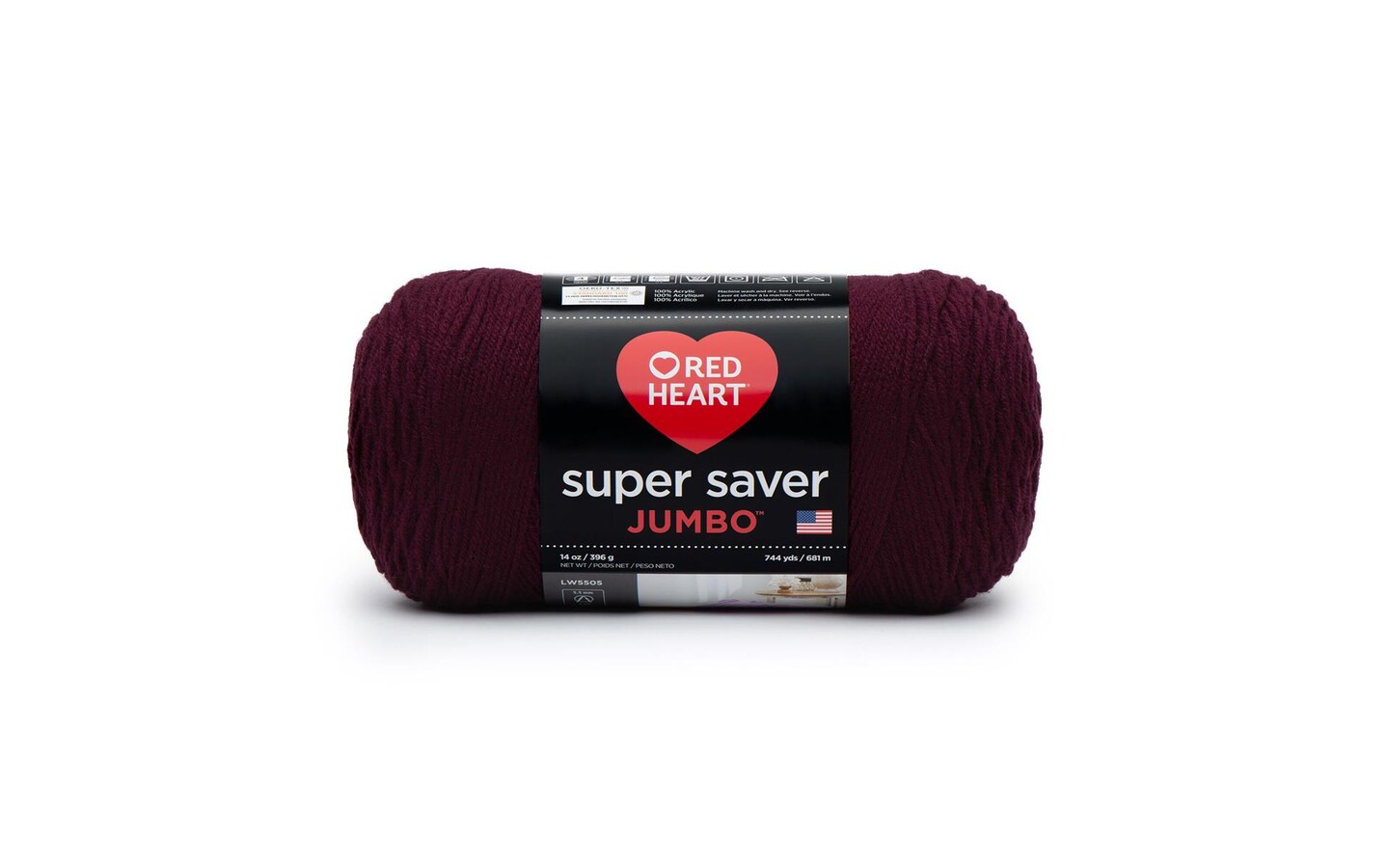 C&#x26;C Red Heart Super Saver Jumbo Yarn 14oz Claret