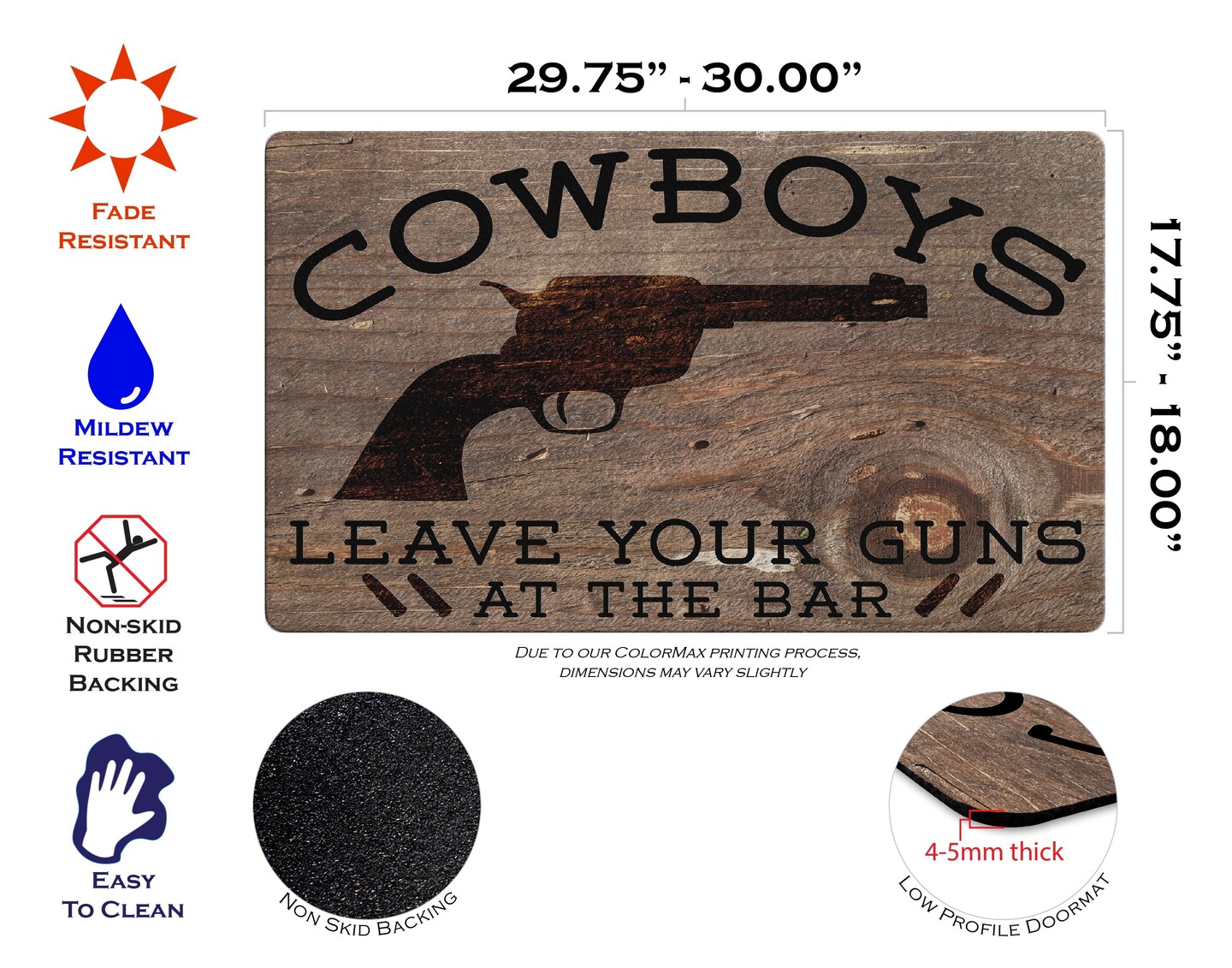 Cowboys Warning Door Mat (18 x 30&#x22;)