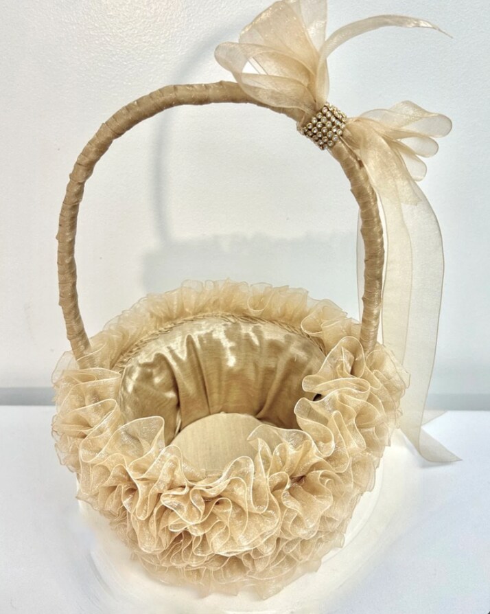 Champagne flower best sale girl basket