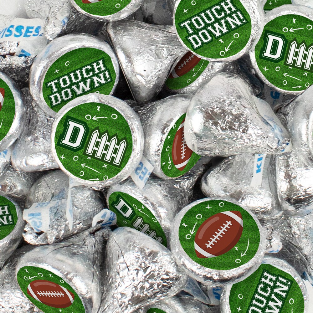 Football Party Candy Party Favors Chocolate Hershey&#x27;s Kisses BulkTouchdown
